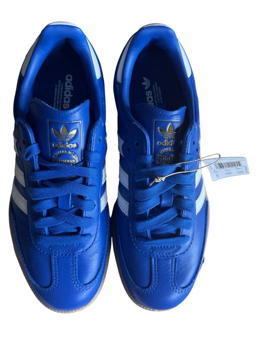 adidas Samba OG Blue White Gum Sneakers Womens 7 / Mens 6 NWT JR0882 w/ Box - Picture 7 of 11